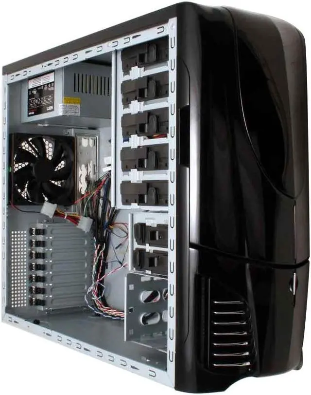 Alt view image 13 of 17 - NZXT APOLLO BLACK Black SECC Steel Chassis ATX Mid Tower Computer Case 400W Power Supply