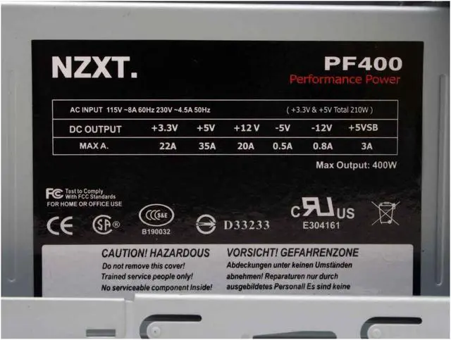 Alt view image 14 of 17 - NZXT APOLLO BLACK Black SECC Steel Chassis ATX Mid Tower Computer Case 400W Power Supply