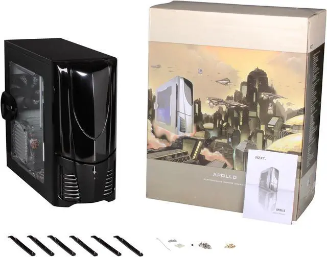 Alt view image 10 of 10 - NZXT Apollo Black SECC Steel Chassis ATX Mid Tower Computer Case