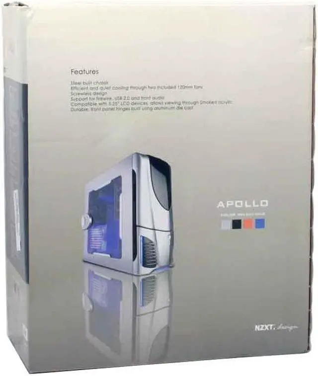 Alt view image 15 of 16 - NZXT Apollo SILVER NP Silver SECC Steel Chassis ATX Mid Tower Computer Case
