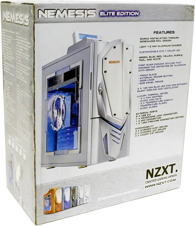 Alt view image 12 of 12 - NZXT Nemesis Elite Black Aluminum ATX Mid Tower Computer Case