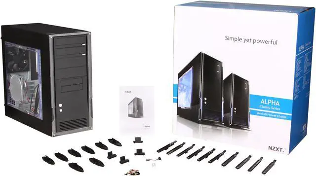 Alt view image 9 of 9 - NZXT Alpha Black Steel ATX Mid Tower Computer Case with Open Window