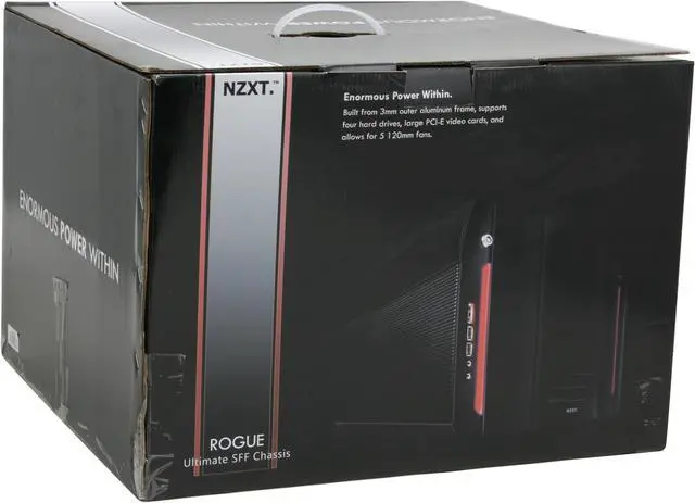 Alt view image 19 of 19 - NZXT ROGUE Crafted Series BLACK ROGUE w. BLUE LED Black Aluminum Micro ATX Desktop Computer Case