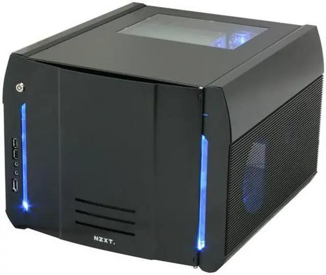 Alt view image 4 of 19 - NZXT ROGUE Crafted Series BLACK ROGUE w. BLUE LED Black Aluminum Micro ATX Desktop Computer Case