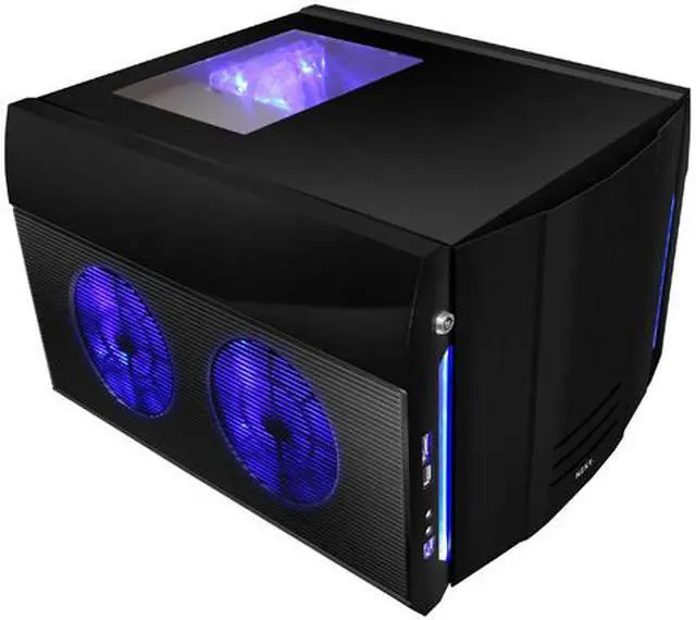 Alt view image 2 of 19 - NZXT ROGUE Crafted Series BLACK ROGUE w. BLUE LED Black Aluminum Micro ATX Desktop Computer Case