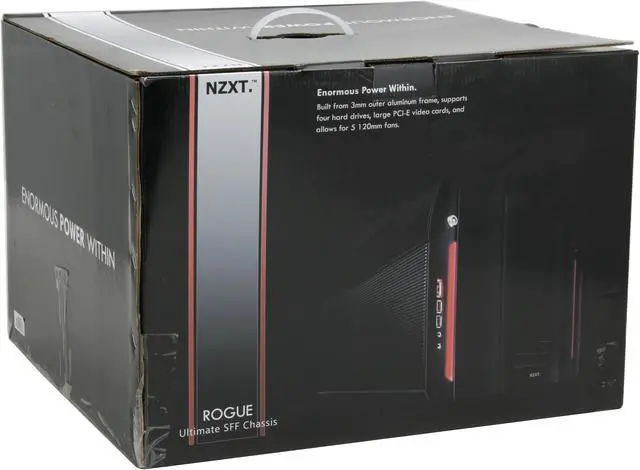 Alt view image 19 of 19 - NZXT ROGUE Crafted Series BLACK ROGUE w. RED LED Black Aluminum Micro ATX Desktop Computer Case