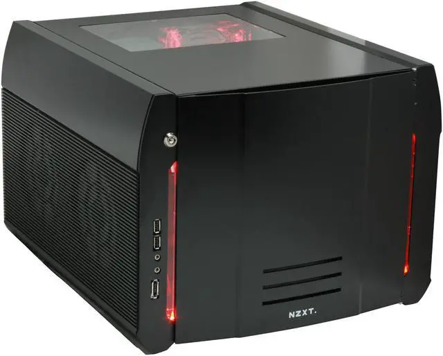Alt view image 3 of 19 - NZXT ROGUE Crafted Series BLACK ROGUE w. RED LED Black Aluminum Micro ATX Desktop Computer Case