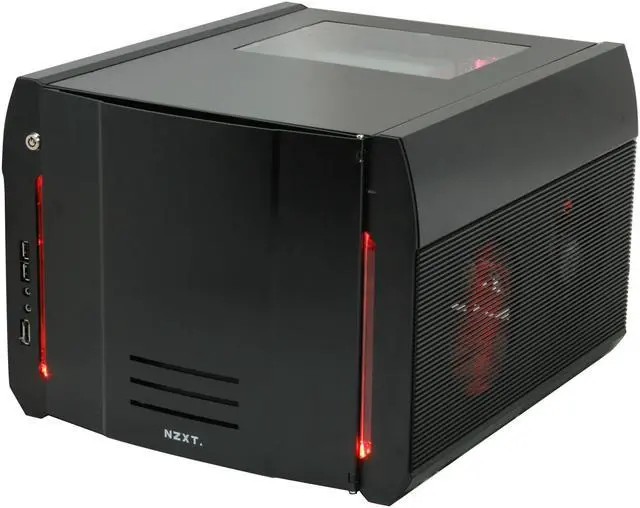 Alt view image 4 of 19 - NZXT ROGUE Crafted Series BLACK ROGUE w. RED LED Black Aluminum Micro ATX Desktop Computer Case