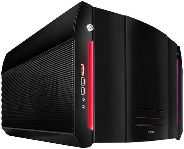Alt view image 2 of 19 - NZXT ROGUE Crafted Series BLACK ROGUE w. RED LED Black Aluminum Micro ATX Desktop Computer Case