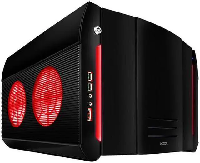 Main image of NZXT ROGUE Crafted Series BLACK ROGUE w. RED LED Black Aluminum Micro ATX Desktop Computer Case