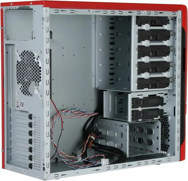 Alt view image 8 of 13 - NZXT Apollo Red SECC Steel Chassis ATX Mid Tower Computer Case