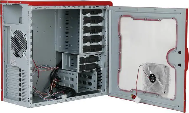 Alt view image 7 of 13 - NZXT Apollo Red SECC Steel Chassis ATX Mid Tower Computer Case