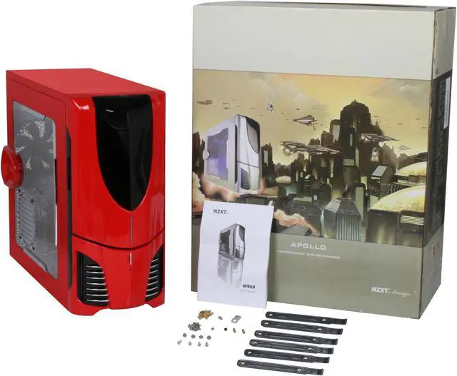 Alt view image 13 of 13 - NZXT Apollo Red SECC Steel Chassis ATX Mid Tower Computer Case