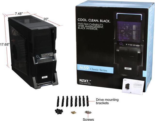 Alt view image 9 of 9 - NZXT M59 - 001BK Black Steel ATX Mid Tower Computer Case