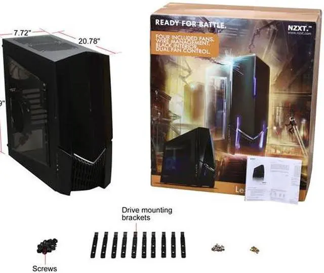 Alt view image 9 of 9 - NZXT LEXA S LEXS - 001BK Black Steel ATX Mid Tower Computer Case