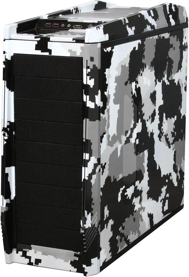 Alt view image 3 of 10 - NZXT Digital Artic-Camo (Water Transfer Printing) TEMPEST EVO Mid Tower w. 2 x 120mm Front LED Fans, 2 x 140mm Top Fans, 1 x 120mm Side LED Fan & 1 x 120mm Rear Fan
