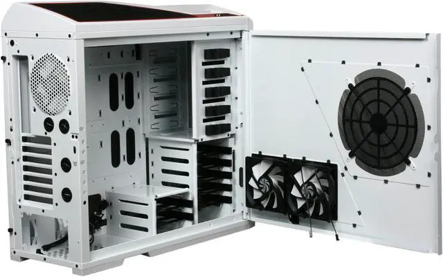 Alt view image 5 of 10 - NZXT Phantom PHAN-003RD Red White Finish w/Red Trim Steel / Plastic Enthusiast ATX Full Tower Computer Case