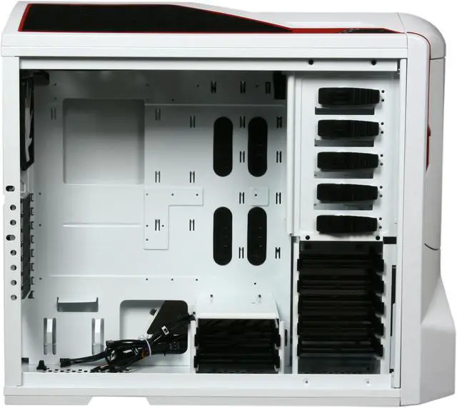 Alt view image 6 of 10 - NZXT Phantom PHAN-003RD Red White Finish w/Red Trim Steel / Plastic Enthusiast ATX Full Tower Computer Case