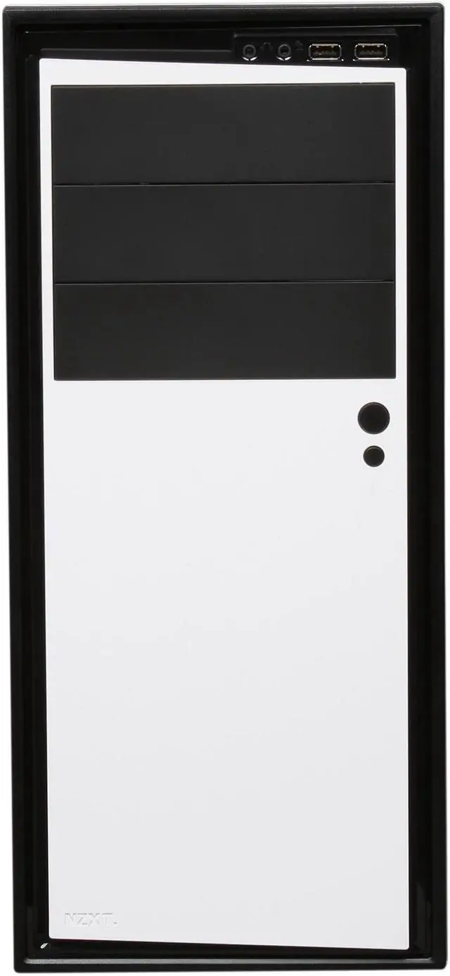Alt view image 2 of 9 - NZXT Source 210 S210-002 White w/Black Front Trim “Aluminum Brush / Plastic” ATX Mid Tower Computer Case