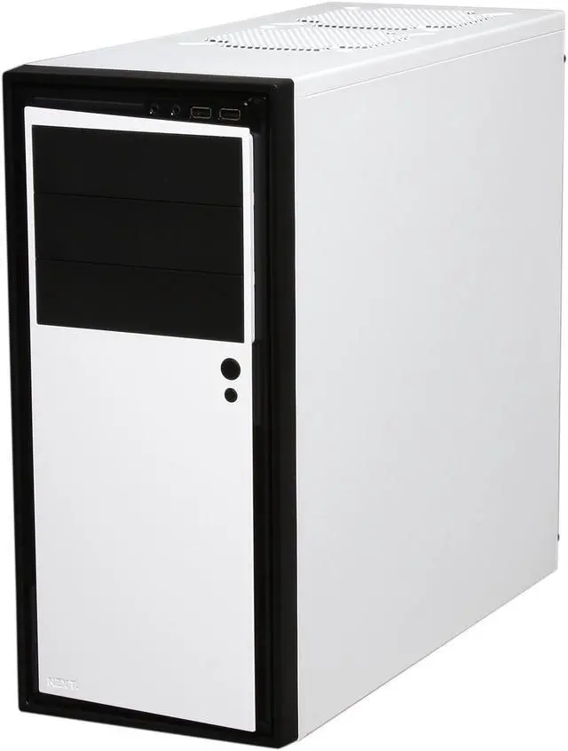 Alt view image 3 of 9 - NZXT Source 210 S210-002 White w/Black Front Trim “Aluminum Brush / Plastic” ATX Mid Tower Computer Case