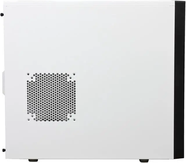 Alt view image 4 of 9 - NZXT Source 210 S210-002 White w/Black Front Trim “Aluminum Brush / Plastic” ATX Mid Tower Computer Case