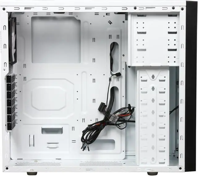 Alt view image 6 of 9 - NZXT Source 210 S210-002 White w/Black Front Trim “Aluminum Brush / Plastic” ATX Mid Tower Computer Case