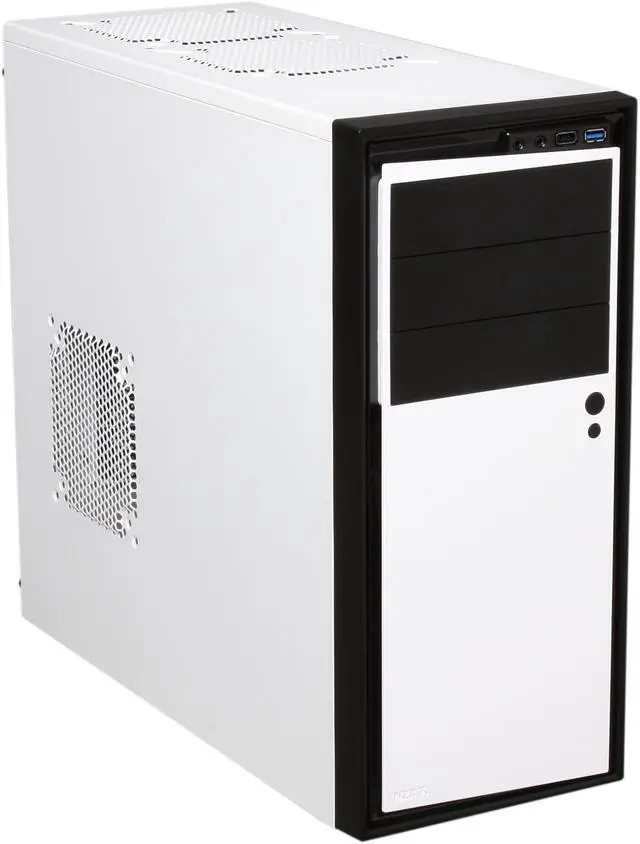 Main image of NZXT Source 210 Elite White Steel with painted interior ATX Mid Tower Computer Case w/ Black Front Trim