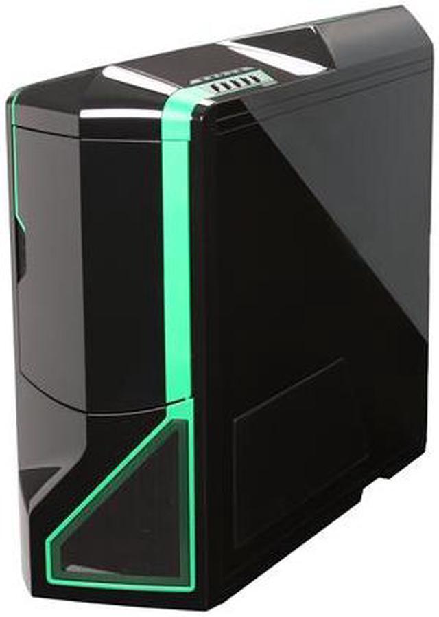 Alt view image 3 of 10 - NZXT Phantom PHAN-002GR Black with Green Stripes Steel / Plastic ATX Full Tower Computer Case