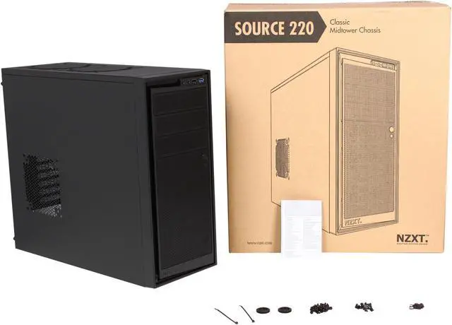 Alt view image 9 of 9 - NZXT Source 220 CA-SO220-01 Black Steel / Aluminum-like finish ATX Mid Tower Computer Case
