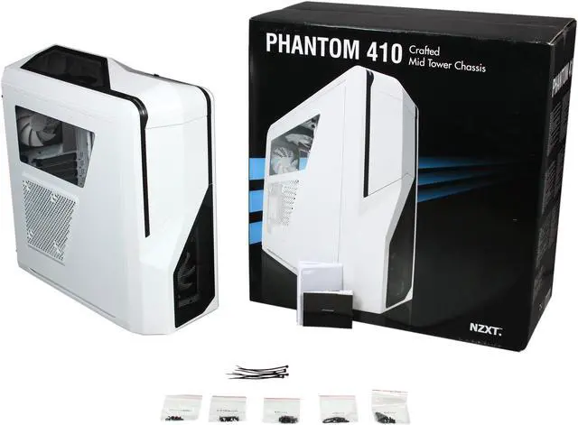 Alt view image 11 of 11 - NZXT Phantom 410 Series CA-PH410-W1 White Steel / Plastic ATX Mid Tower Computer Case