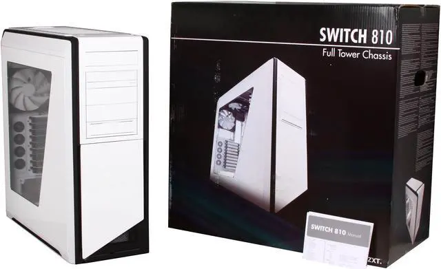 Alt view image 10 of 10 - NZXT SWITCH 810 White CA-SW810-W1 Steel / Plastic ATX HYBRID Full Tower Gaming Computer Case