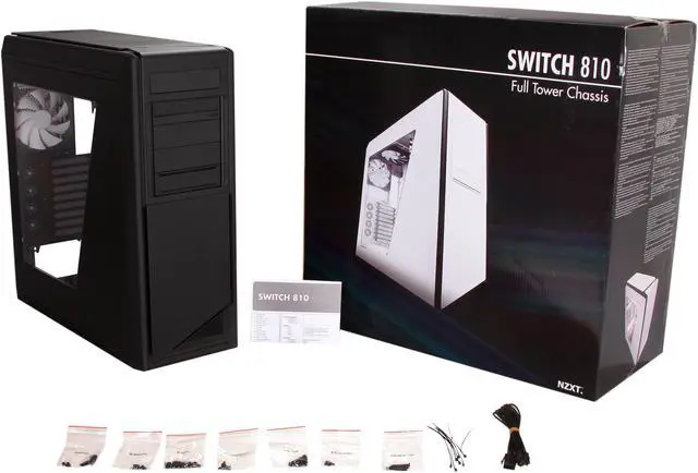 Alt view image 10 of 10 - NZXT SWITCH 810 Matte Black CA-SW810-M1 Steel / Plastic ATX HYBRID Full Tower Gaming Computer Case