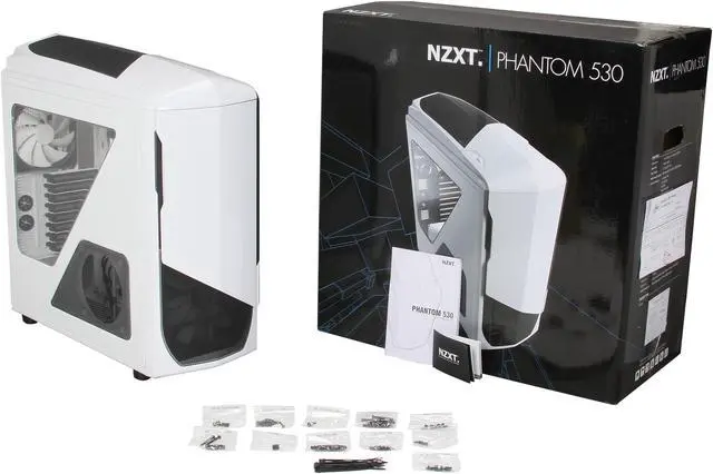 Alt view image 10 of 10 - NZXT Phantom 530 White ATX Full Tower Computer Case Includes 1 x 200mm Front, 1 x 140mm Rear 2 x USB 3.0  Fan Controller