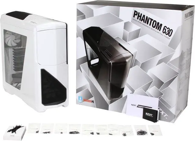Alt view image 11 of 10 - NZXT Phantom 630 Windowed Edition White Steel / Plastic ATX Full Tower Computer Case