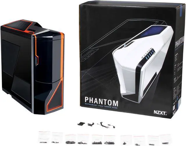 Alt view image 10 of 10 - NZXT Phantom CS-NT-PHAN-BNO-3.0 Black / Orange Trim Steel / Plastic ATX Full Tower Computer Case