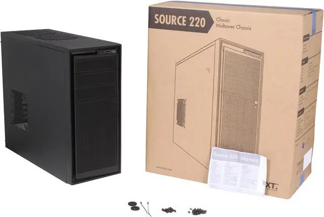 Alt view image 9 of 9 - NZXT Source 220 RB-CA-SO220-01 Black Steel / Aluminum-like finish ATX Mid Tower Computer Case
