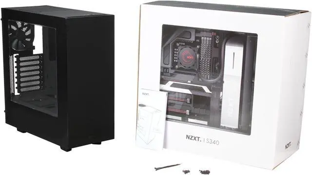 Alt view image 9 of 9 - NZXT S340 Glossy Black Steel ATX Mid Tower Case