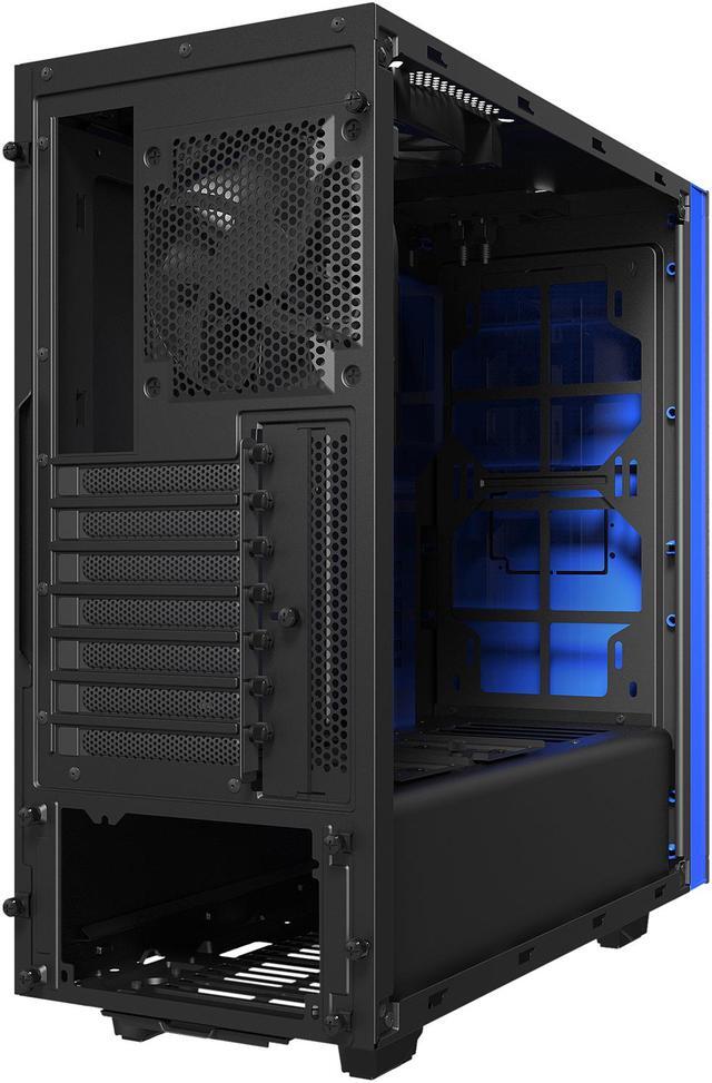Alt view image 4 of 12 - NZXT S340 Matte Black/Blue Steel ATX Mid Tower Case