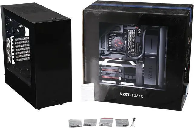 Alt view image 10 of 10 - NZXT RB-CA-S340W-B1 Black Steel ATX Mid Tower Computer Case