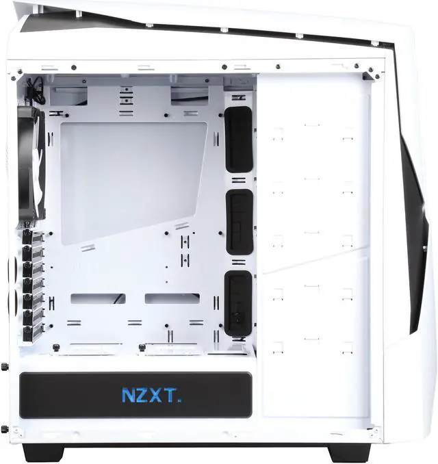 Alt view image 6 of 12 - NEW NZXT Noctis 450 Mid Tower Case. Next Generation 5.25-less Design. PWM Fan Hub, Include 4 x 2nd Gen FNv2 Fans, High-End WC support, USB3.0,Glossy White/Blue LED