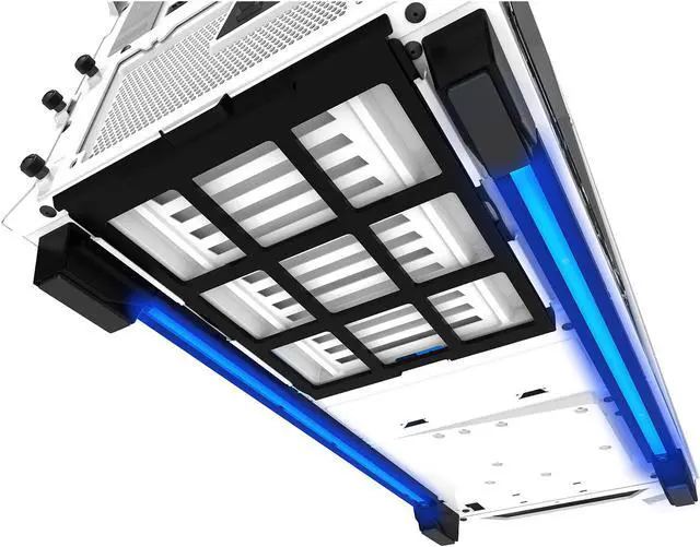 Alt view image 11 of 12 - NEW NZXT Noctis 450 Mid Tower Case. Next Generation 5.25-less Design. PWM Fan Hub, Include 4 x 2nd Gen FNv2 Fans, High-End WC support, USB3.0,Glossy White/Blue LED