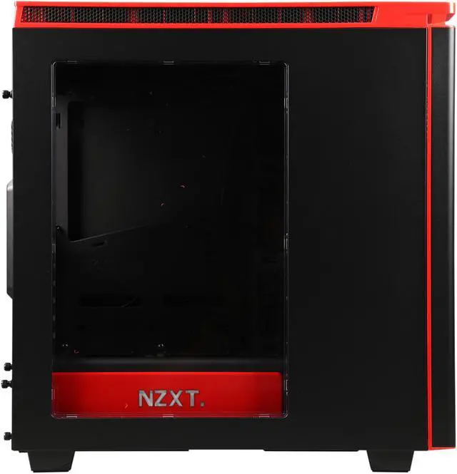 Alt view image 4 of 10 - NEW NZXT H440 STEEL Mid Tower Case. Next Generation 5.25-less Design. Include 4 x 2nd Gen FNv2 Fans, High-End WC Support, USB3.0, PWM Fan Hub, Matte BLK / Red