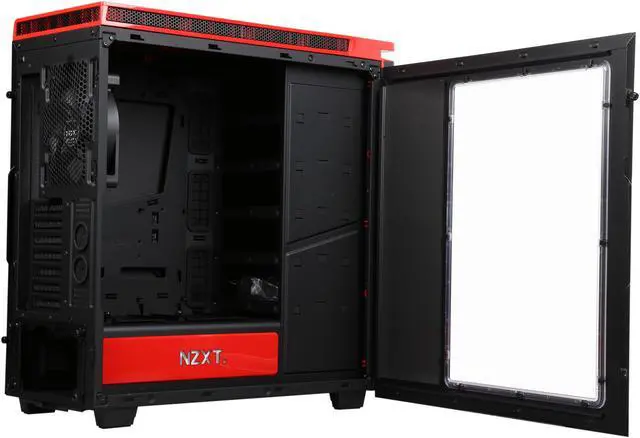 Alt view image 5 of 10 - NEW NZXT H440 STEEL Mid Tower Case. Next Generation 5.25-less Design. Include 4 x 2nd Gen FNv2 Fans, High-End WC Support, USB3.0, PWM Fan Hub, Matte BLK / Red