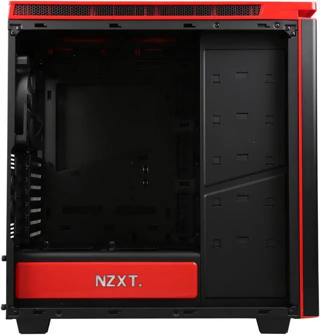 Alt view image 6 of 10 - NEW NZXT H440 STEEL Mid Tower Case. Next Generation 5.25-less Design. Include 4 x 2nd Gen FNv2 Fans, High-End WC Support, USB3.0, PWM Fan Hub, Matte BLK / Red