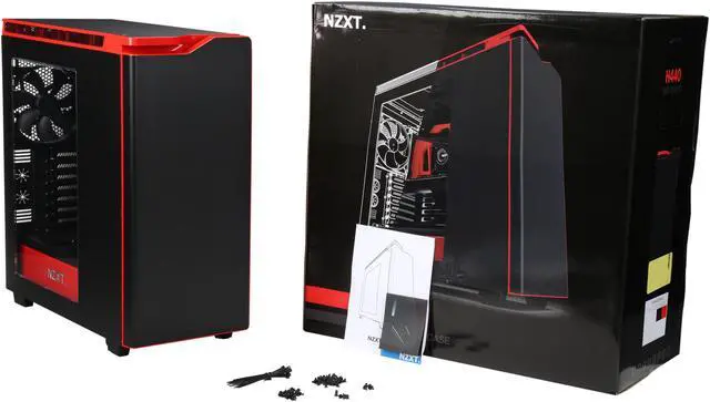 Alt view image 10 of 10 - NEW NZXT H440 STEEL Mid Tower Case. Next Generation 5.25-less Design. Include 4 x 2nd Gen FNv2 Fans, High-End WC Support, USB3.0, PWM Fan Hub, Matte BLK / Red
