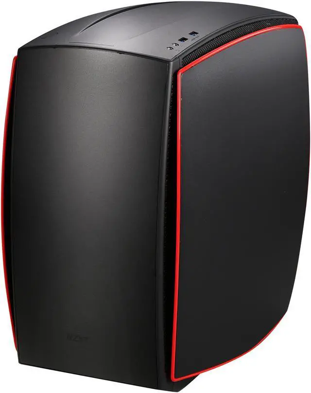 Alt view image 3 of 10 - NZXT Manta, Matte Black/Red, All Steel, Mini-ITX Computer Case