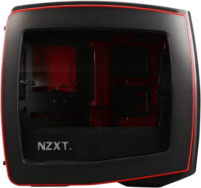 Alt view image 4 of 10 - NZXT Manta, Matte Black/Red, All Steel, Mini-ITX Computer Case