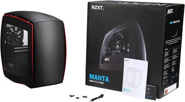 Alt view image 10 of 10 - NZXT Manta, Matte Black/Red, All Steel, Mini-ITX Computer Case