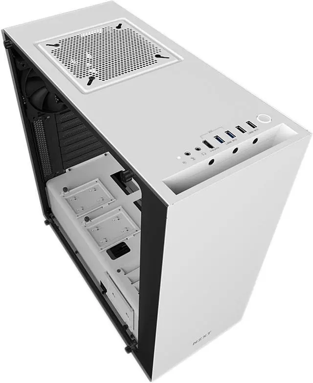 Alt view image 7 of 8 - NZXT S340 Elite Matte White Steel/Tempered Glass ATX Mid Tower Case