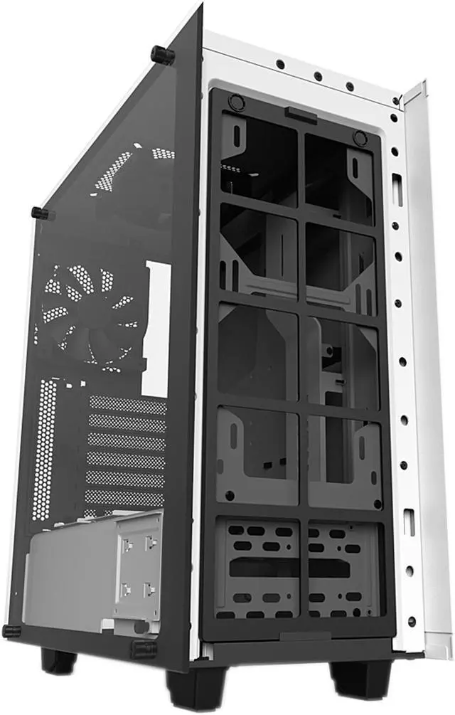 Alt view image 4 of 8 - NZXT S340 Elite Matte White Steel/Tempered Glass ATX Mid Tower Case